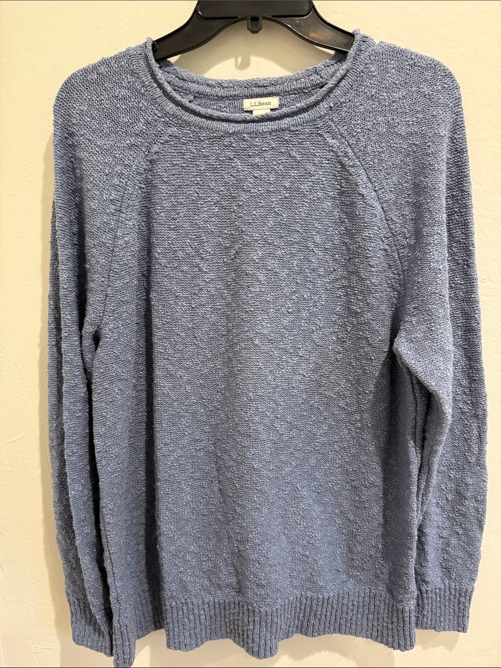 L.L. Bean Light Blue Textured Crewneck Sweater